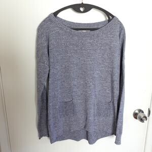 Banana Republic 100% Cotton Blue Front Pockets Dolman Sweater Size S Casual